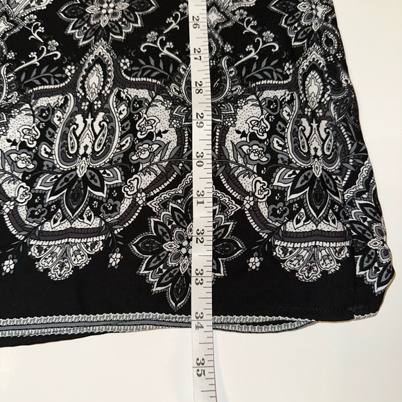Fifth & Park Women’s Dress 1X Black White Boho Paisley Print Long Sleeve - Picture 8 of 11